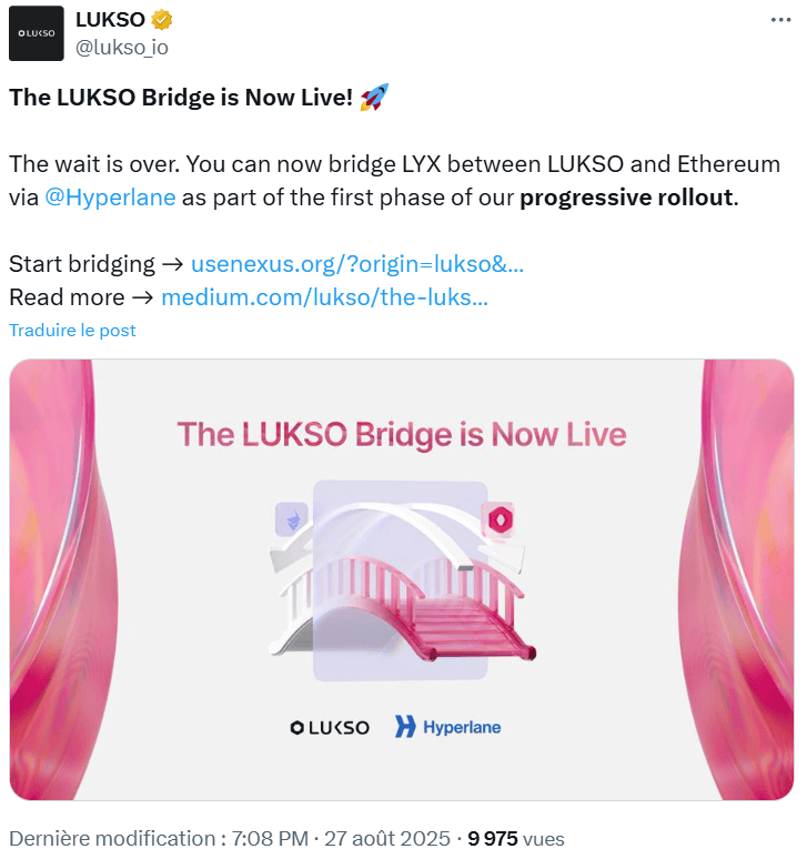 The LUKSO Bridge is Now Live