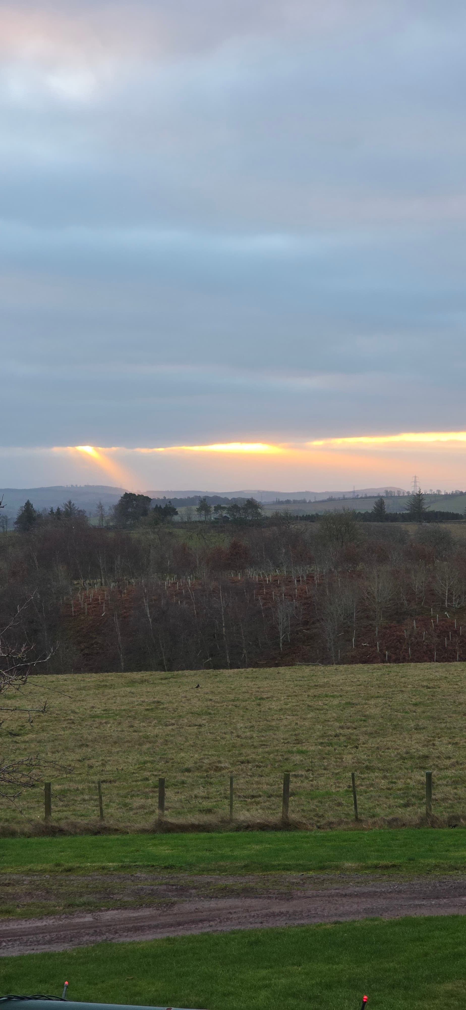 Sun breaking through the clouds
